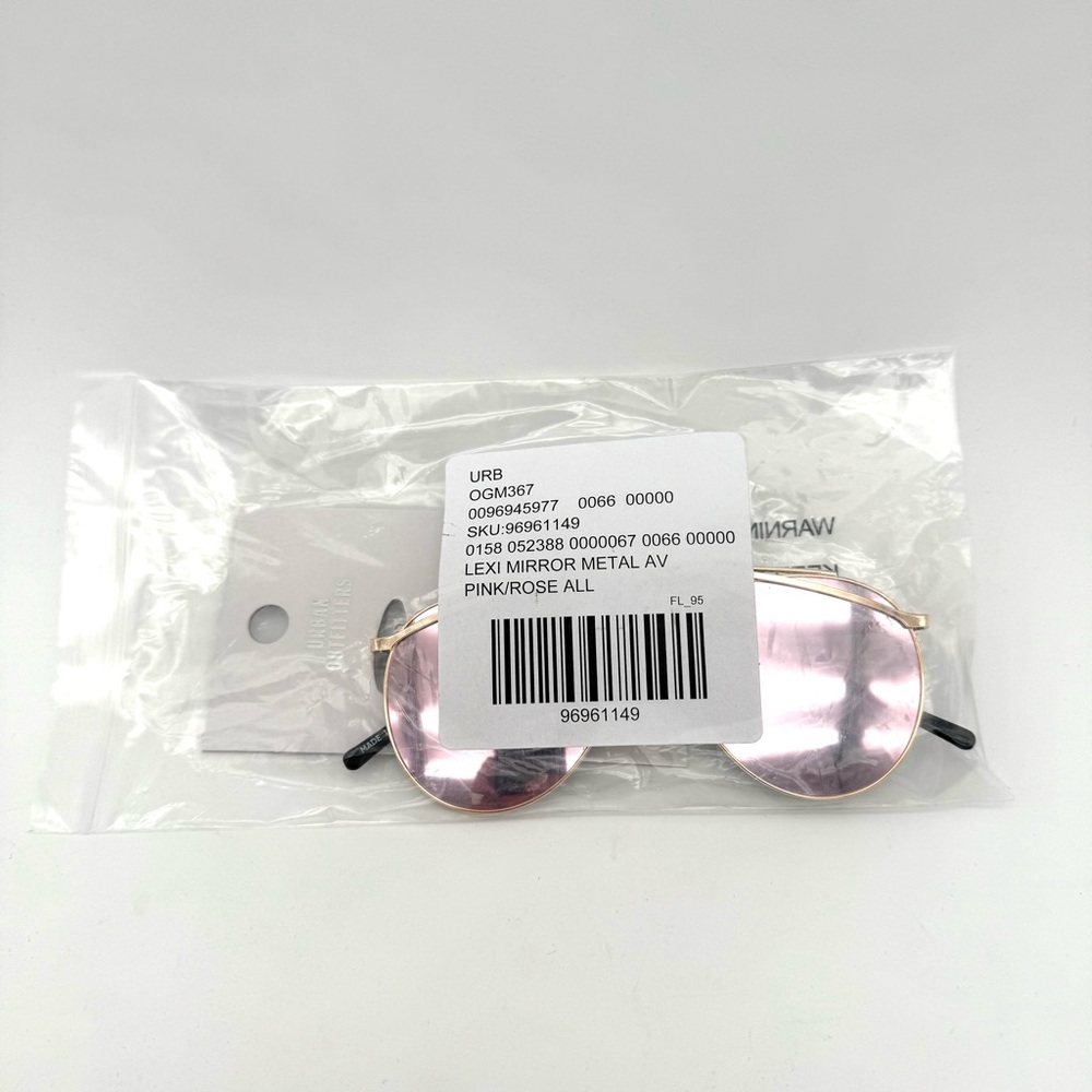 NWT New Lexi Mirrored Metal Aviator Sunglasses Shades Women's One Size Gold Pink - Picture 4 of 4